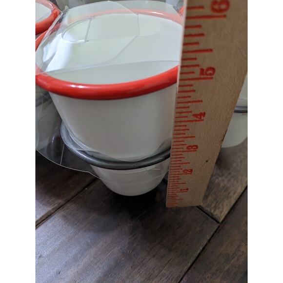 Hearth and Hand Magnolia 7 Piece 18oz Enamel Glass Mug Drink Cocktail Caddy Set - Picture 5 of 8